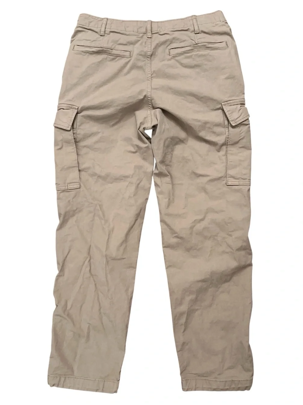 Uniqlo Cargo Pants Mens Size M Drawstring Stretch Relaxed Fit Ankel String Beige